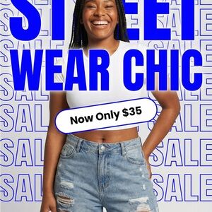 Trendy Distressed Blue Boyfriend Jeans